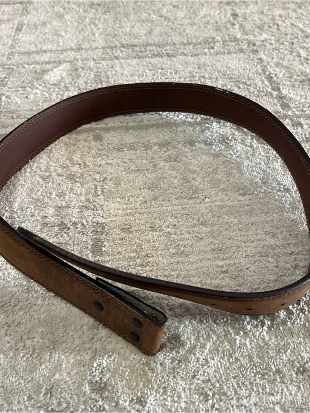 Genuine Brown Leather Western Belt Size 36 No Buckle